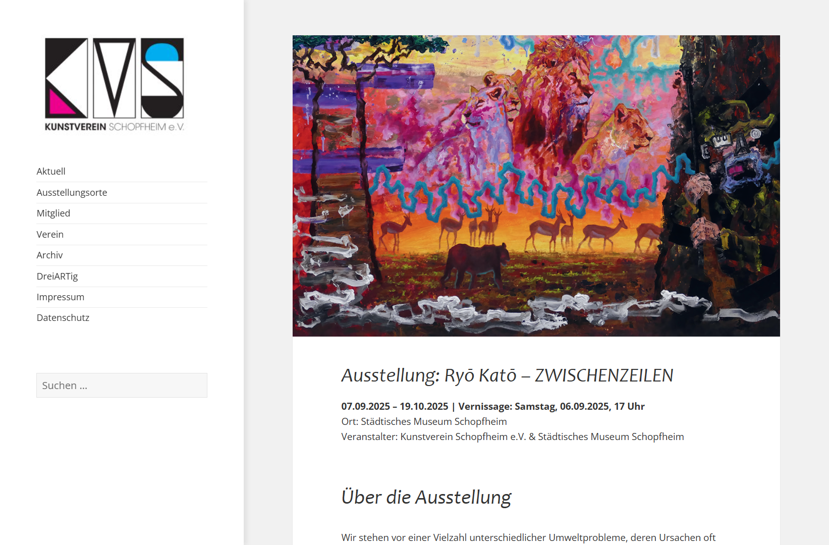 Kunstverein Website Screenshot