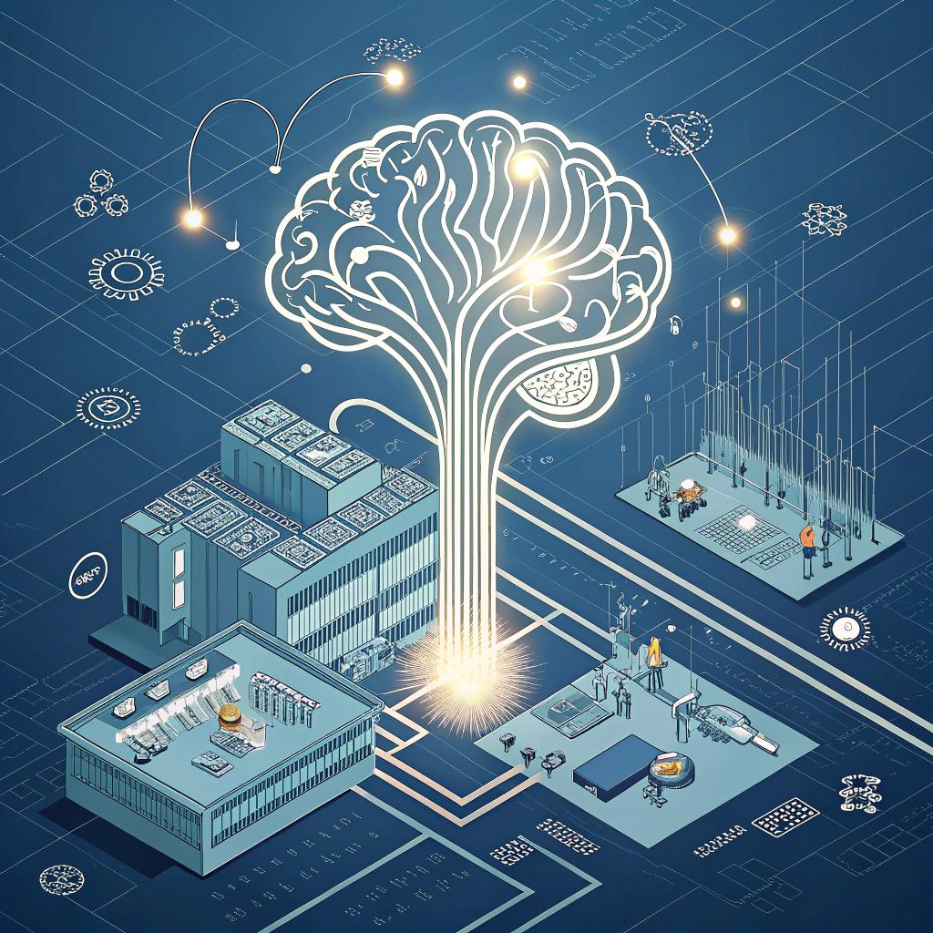 Diagramm zeigt Herausforderungen und Lösungen bei der Implementierung von KI-Datenanalyse in KMU