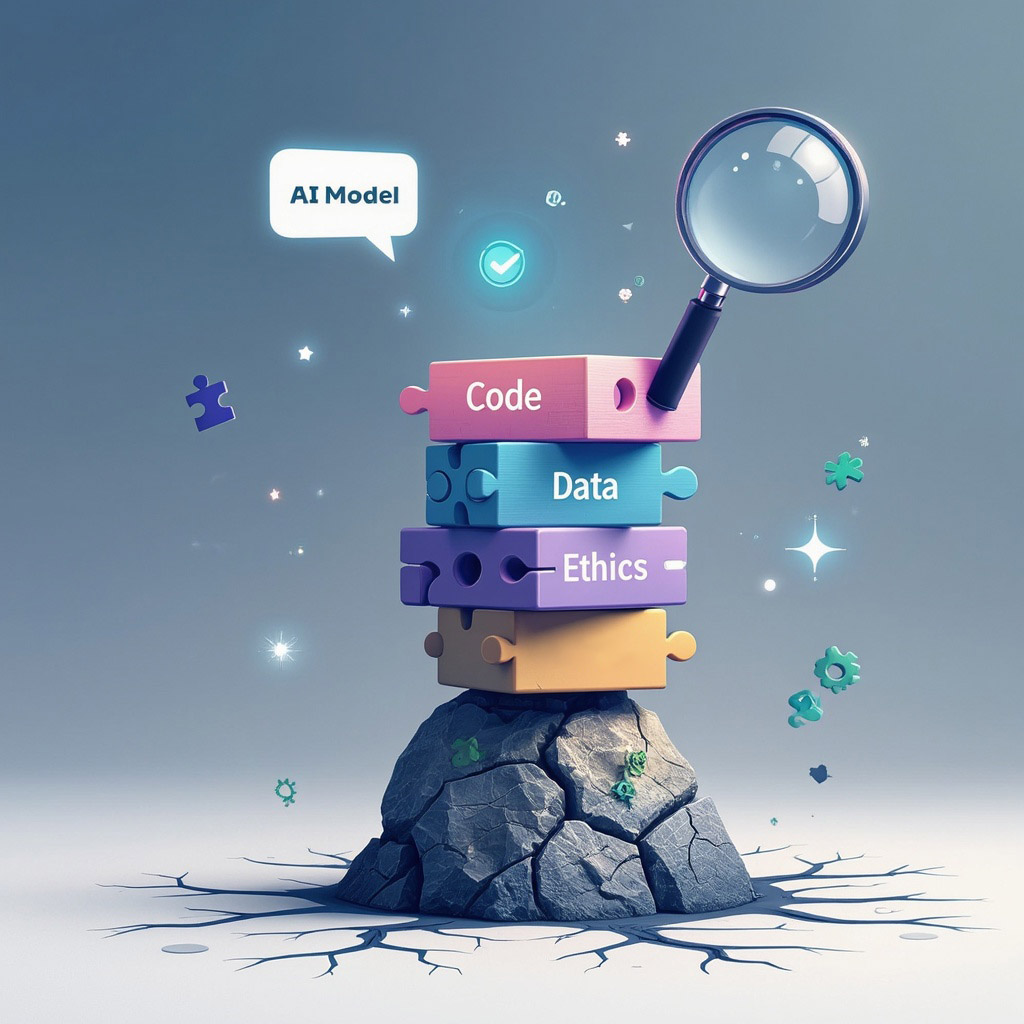 Gegenüberstellung eines offenen Schlosses (Open Source) und eines geschlossenen Schlosses (Proprietär) vor digitalem Hintergrund