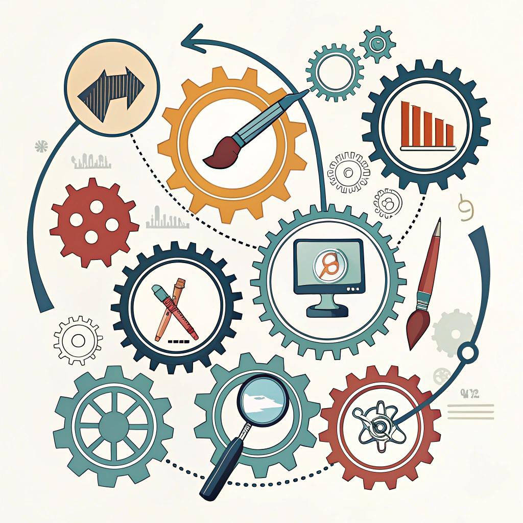 Verschiedene Icons für Anwendungsfälle von KI: Chatbot, Analyse, Bildgenerierung, Code, etc.